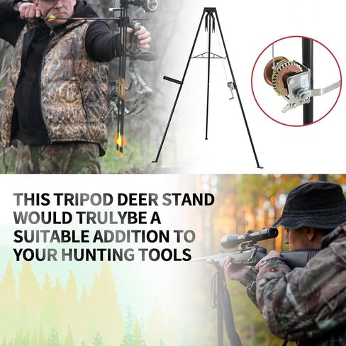 رافعة ثلاثية القوائم لصيد الغزلان بسعة 500 رطل مع رافعة ورافعة يدوية للصيد والسلخ والتحرك in Kuwait