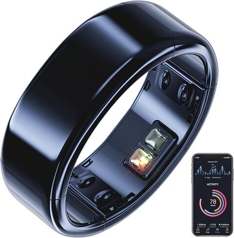حلقة ذكية قابلة للارتداء للرجال والنساء، حلقة أكسجين الدم وضغط الدم، بدون اشتراك في التطبيق، حلقة اللياقة البدنية لتتبع النوم - معدل ضربات القلب - تعقب اللياقة البدنية in Kuwait