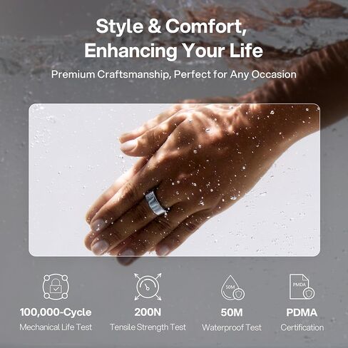 حلقة ذكية قابلة للارتداء للرجال والنساء، حلقة أكسجين الدم وضغط الدم، بدون اشتراك في التطبيق، حلقة اللياقة البدنية لتتبع النوم - معدل ضربات القلب - تعقب اللياقة البدنية in Kuwait