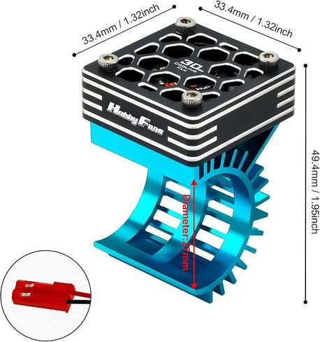Hobby Fans RC Motor Heat Sink with 5V Cooling Fan Fit 370 380 390 2838 2858 2845 Size Brushless Motor Engine Motor Heatsink for 1/14 1/16 1/18 RC Car Truck Buggy Crawler in Saudi Arabia