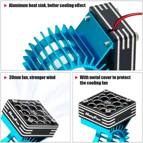 Hobby Fans RC Motor Heat Sink with 5V Cooling Fan Fit 370 380 390 2838 2858 2845 Size Brushless Motor Engine Motor Heatsink for 1/14 1/16 1/18 RC Car Truck Buggy Crawler in Saudi Arabia