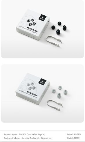GuliKit Switch-Style Layout ABXY Replacement Buttons, Swappable Controller Keycaps Compatible with ES, ES Pro, KK3/KK3 Pro/KK3 Max, TT Max/TT Pro Controllers, Puller Tool Included (NS62-BLACK) in Saudi Arabia