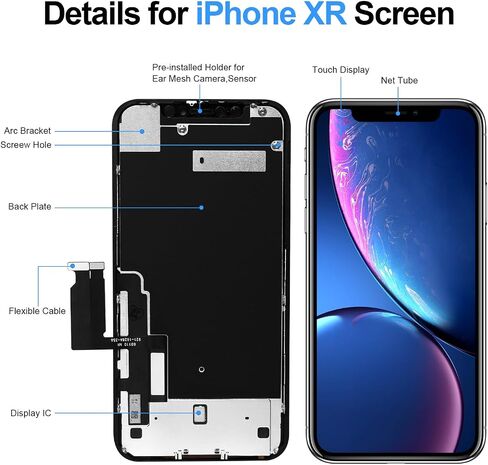 لاستبدال شاشة iPhone XR، مجموعة إطار رقمي لشاشة LCD تعمل باللمس ثلاثية الأبعاد مقاس 6.1 بوصة لـ A1984، A2105، A2106، A2108 مع مجموعة أدوات الإصلاح in Kuwait