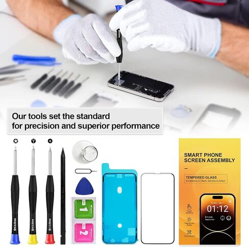 for iPhone XR Screen Replacement, 6.1-inch 3D Touch LCD Display Digitizer Frame Assembly for A1984, A2105, A2106, A2108 with Repair Tools Kit in Saudi Arabia