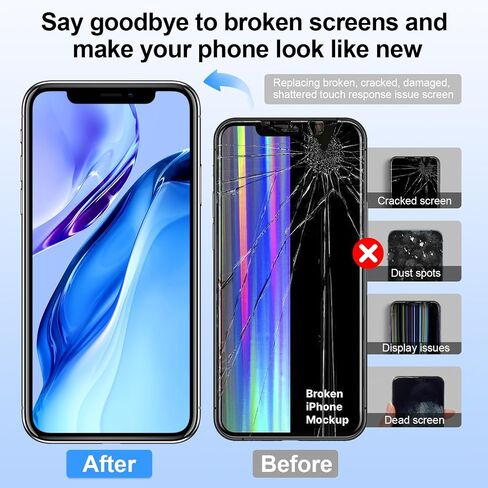 for iPhone XR Screen Replacement, 6.1-inch 3D Touch LCD Display Digitizer Frame Assembly for A1984, A2105, A2106, A2108 with Repair Tools Kit in Saudi Arabia