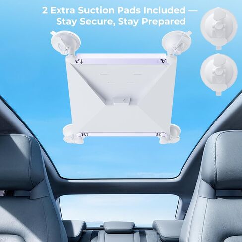 Starlink Mini Car Suction Cup Mount,Starlink Mini Accessories for Car Windows & Sunroofs, Secure Mounting Kit with 2 Spare Cups & Anti-Slip Pad,All-Weather Stability for RVs, Trucks & Boats(White) in Saudi Arabia