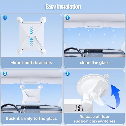 Starlink Mini Car Suction Cup Mount,Starlink Mini Accessories for Car Windows & Sunroofs, Secure Mounting Kit with 2 Spare Cups & Anti-Slip Pad,All-Weather Stability for RVs, Trucks & Boats(White) in Saudi Arabia