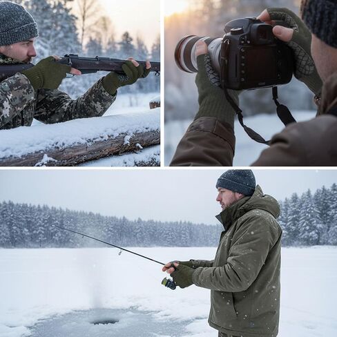 Riverruns Wool Fishing Gloves, 3-Cut Fingerless Winter Warm Gloves Men Women for Ice Fishing, Photography, Hunting & Hiking in Saudi Arabia
