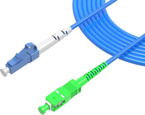كابل ألياف ضوئية LC/UPC إلى SC/APC، كابل إنترنت من الألياف الضوئية المدرع، سلك بصري بسيط أحادي الوضع، كابل إيثرنت ألياف ضوئية Jmper، متوافق مع OS1/OS2 مقاس 9/125 ميكرومتر، LSZH أزرق 30 مترًا/96 قدمًا in Kuwait