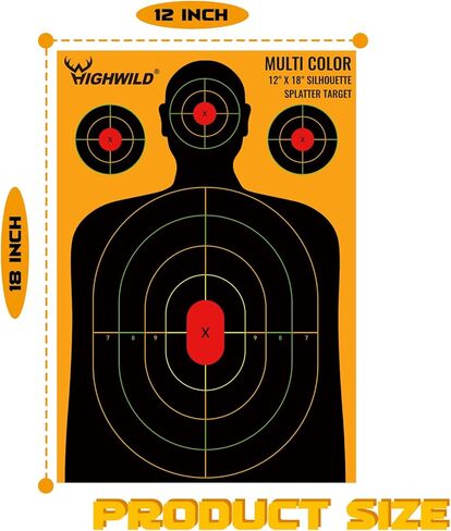 أهداف ورقية متناثرة من Highwild - تأثير دفقة من ألوان متعددة - 12 × 18 بوصة in Kuwait
