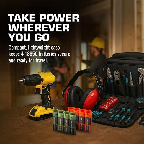Storacell Slimline 18650-4 Military Green, Battery Storage Caddy and Dispenser, Holds 4 18650 Batteries (Not Included), Durable & Compact Design, The Original Battery Caddy, Made in USA. in Saudi Arabia