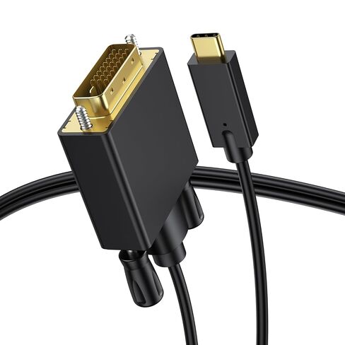 USB C to DVI Cable 4FT, USB C to DVI Adapter Compatible with Thunderbolt 3/4/5 for Monitor, MacBook Pro/Air, Laptop, iPhone 17/16, iPad Pro, Dell XPS, and More in Kuwait