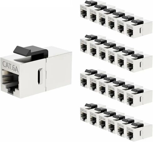 CAT7 CAT6A CAT6 مقرنة RJ45 مقرنة محمية، محمية أنثى إلى أنثى RJ45 مقرنة مستقيمة (2PCS، CAT6A STP) in Kuwait
