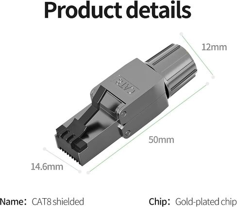1 قطعة Cat8 Cat7 Cat6a موصل RJ45 خالية من الأدوات الصناعية إيثرنت مقبس بسيط محمية RJ45 وحدات إنهاء (CAT6A STP) in Kuwait