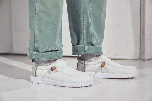 Heydude Wally Craft Linen Black/Walnut Size 9 ، أحذية الرجال ، المتسكعون للرجال ، مريح وخفيف الوزن in Saudi Arabia