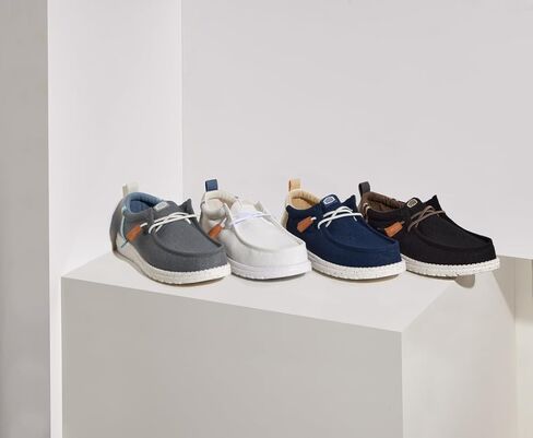 Heydude Wally Craft Linen Black/Walnut Size 12 ، أحذية الرجال ، المتسكعون للرجال ، مريح وخفيف الوزن in Kuwait