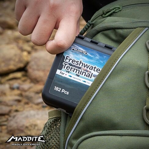 مجموعة أدوات صيد السمك المدمجة 182/265/400 قطعة من MadBite من KastKing - خطافات المياه العذبة الكل في واحد، أوزان، بكرات في صندوق الأدوات، مجموعة معدات الصيد لسمك السلمون المرقط in Kuwait