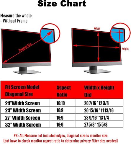 27 Inch Computer Monitor Privacy Screen Filter, Anti-Glare Blue Light Eye Protection Protector Film in Saudi Arabia