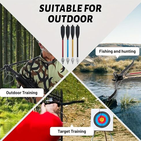 6.7 Inch Mini Archery Crossbow Bolts Set with Sharp Metal Tip, Reusable Durable Arrow Dart for Shooting Target Practice, Small Hunting Game, Outdoor Fishing-Red in Saudi Arabia