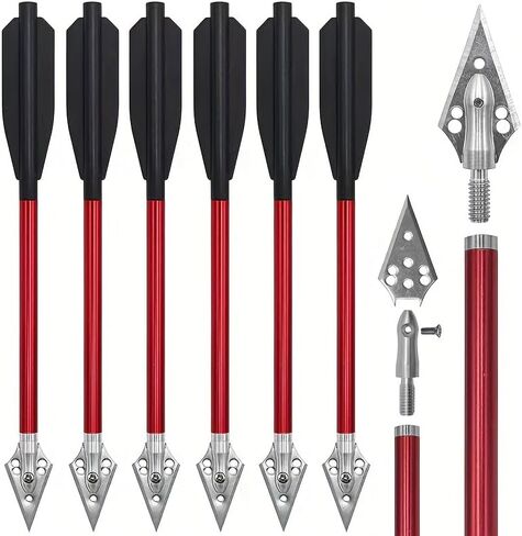 6.7 Inch Mini Archery Crossbow Bolts Set with Sharp Metal Tip, Reusable Durable Arrow Dart for Shooting Target Practice, Small Hunting Game, Outdoor Fishing-Red in Saudi Arabia