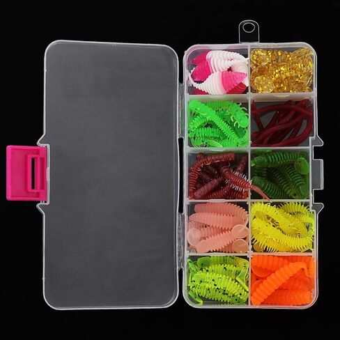 68pcs Fishing Topwater Lures Kits Mixed Artificial Baits Tackle Box, Soft Plastic Fishing Lures Baits Including Soft Worm Centipede for Bass Trout Walleye in Saudi Arabia