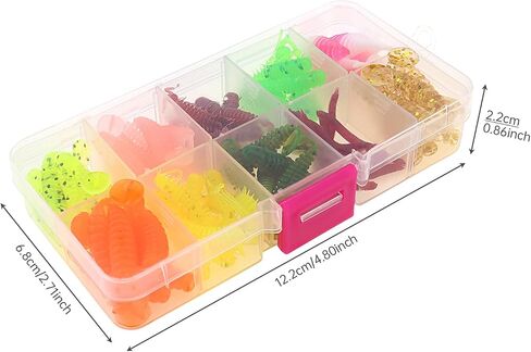 68pcs Fishing Topwater Lures Kits Mixed Artificial Baits Tackle Box, Soft Plastic Fishing Lures Baits Including Soft Worm Centipede for Bass Trout Walleye in Saudi Arabia