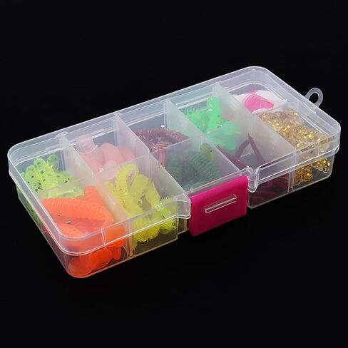 68pcs Fishing Topwater Lures Kits Mixed Artificial Baits Tackle Box, Soft Plastic Fishing Lures Baits Including Soft Worm Centipede for Bass Trout Walleye in Saudi Arabia