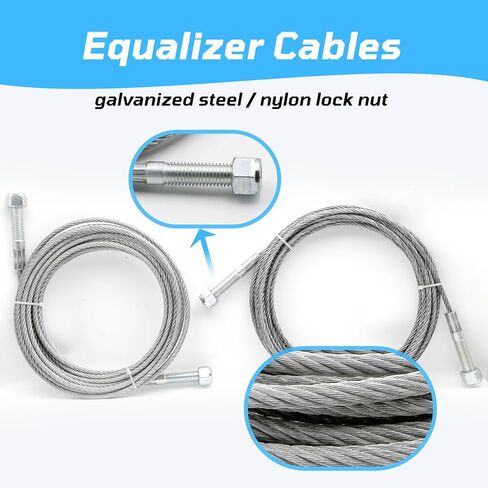 ASTROSYNC Equalizer Cables Fit for Rotary Lift Models SPOA9-100 SPOA9-200 SPOA9-300 SPOA9-400, 30' 2-3/4" Length 1/4" Diameter Set of 2 Galvanized Steel Cables Replace BH-7500-41 N33 in Saudi Arabia