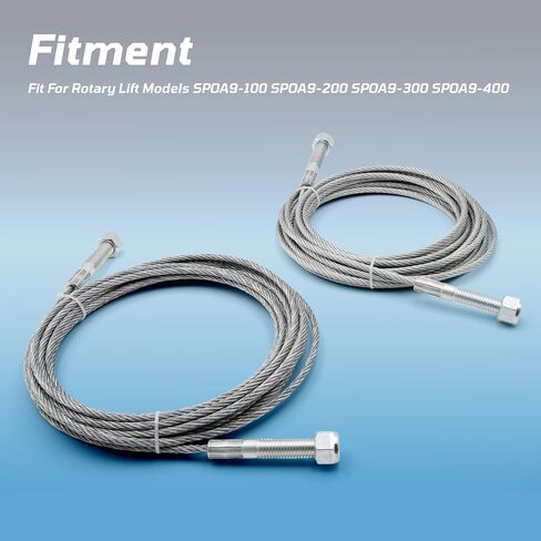 ASTROSYNC Equalizer Cables Fit for Rotary Lift Models SPOA9-100 SPOA9-200 SPOA9-300 SPOA9-400, 30' 2-3/4" Length 1/4" Diameter Set of 2 Galvanized Steel Cables Replace BH-7500-41 N33 in Saudi Arabia