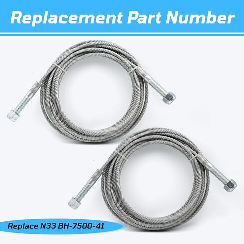 ASTROSYNC Equalizer Cables Fit for Rotary Lift Models SPOA9-100 SPOA9-200 SPOA9-300 SPOA9-400, 30' 2-3/4" Length 1/4" Diameter Set of 2 Galvanized Steel Cables Replace BH-7500-41 N33 in Saudi Arabia