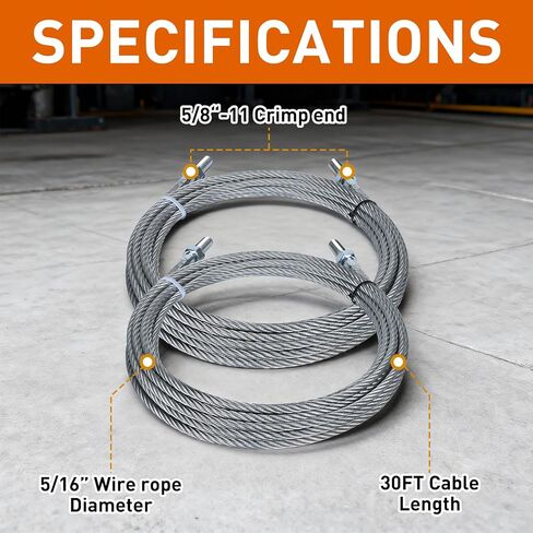 كابلات المعادل N372 للرفع الدوار موديل SPO10، استبدال الرقم BH7529-86، 30 قدم، مجموعة من 2 in Kuwait