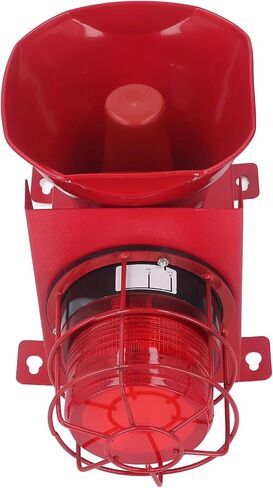 180dB Sound Light Alarm, 80W Frost Proof Energy Saving IP65 Industrial Siren Alarm Adjustable Volume with LED Lamp Beads for Emergency (US Plug 110V) in Saudi Arabia