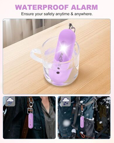 Personal Safety Alarm for Women - Waterproof Rechargeable Security Alarm - 140dB Extra Loud Siren with SOS Strobe Light - Self Defense Keychain for Women Girls Teens Seniors(Blue) in Saudi Arabia
