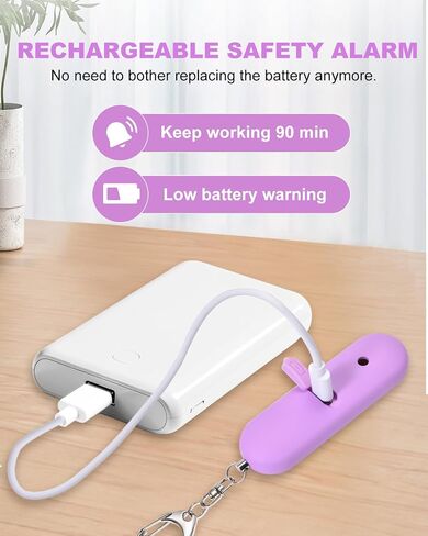 Personal Safety Alarm for Women - Waterproof Rechargeable Security Alarm - 140dB Extra Loud Siren with SOS Strobe Light - Self Defense Keychain for Women Girls Teens Seniors(Blue) in Saudi Arabia