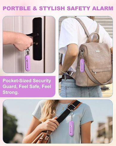 Personal Safety Alarm for Women - Waterproof Rechargeable Security Alarm - 140dB Extra Loud Siren with SOS Strobe Light - Self Defense Keychain for Women Girls Teens Seniors(Blue) in Saudi Arabia