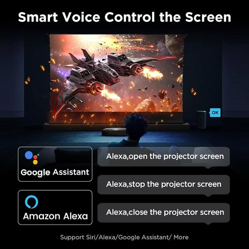 شاشة عرض NothingProjector ALR، 120 بوصة، رفض الضوء المحيط، 4K UHD، محرك كهربائي لارتفاع الأرضية مع جهاز تحكم عن بعد، أرضي لأجهزة عرض قصيرة جدًا، بدون تركيب NothPJ in Kuwait