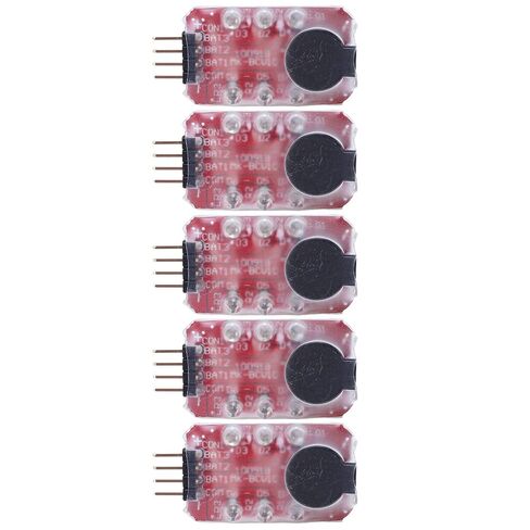 5 Pcs Lithium Battery Voltage Tester Low Voltage Alarm LiPo Battery Checker Sound Light Warning Real Time Detection Battery Voltage Buzzer Alarm for 2S 3S in Saudi Arabia
