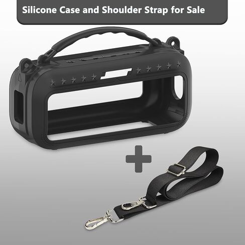 JCHPINE Silicone Cover Case for Bose SoundLink Plus Portable Bluetooth Speaker, Accessories for Bose SoundLink Plus Speaker Cover with Silicone Handle, with Shoulder Strap (Black Case) in Saudi Arabia