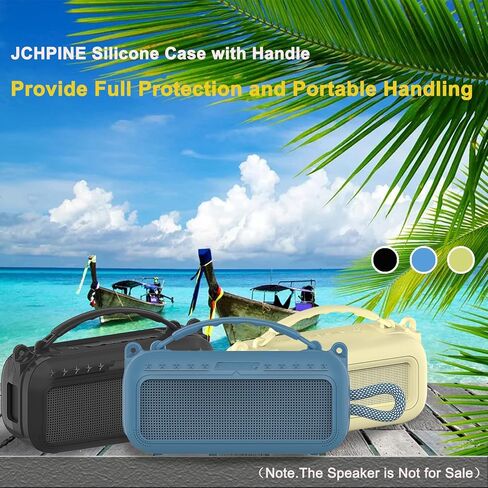 JCHPINE Silicone Cover Case for Bose SoundLink Plus Portable Bluetooth Speaker, Accessories for Bose SoundLink Plus Speaker Cover with Silicone Handle, with Shoulder Strap (Black Case) in Saudi Arabia
