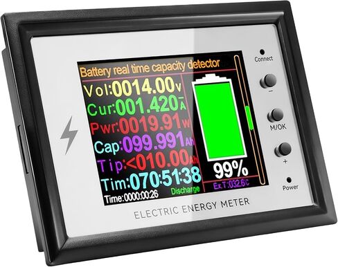 200A Battery Monitor with Shunt 0~420V 200A with Buzzer Alarm and Data Storage Batteries Monitor IPS Color Screen for 0~420V Any Battery and DC Power with 3m Type-C Data Cable Temperature Probe in Saudi Arabia