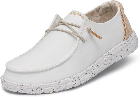 Hey Dude Women's Wendy Chambray White Size 8 | Women's Shoes | Women's Slip On Shoes | Comfortable & Light-Weight in Saudi Arabia