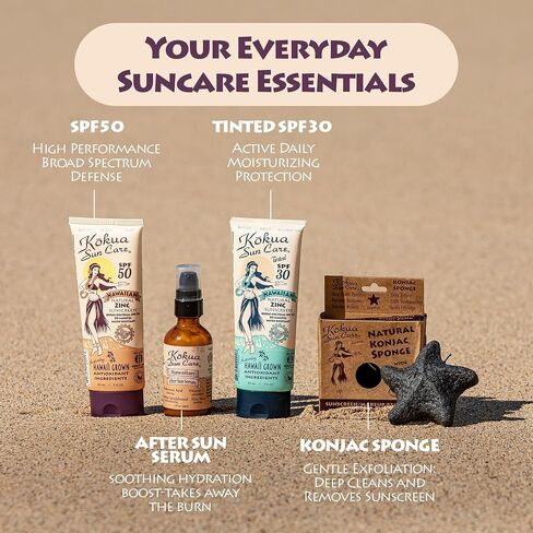 Kokua Sun Care SPF 50/80 Lotion Hawaiian Reef Safe Non Nano Zinc Oxide Sunscreen for Face & Body, Moisturizing Sun Protection Cream, Mineral Water Resistance, Cruelty Free, Natural Vegan Formula in Saudi Arabia