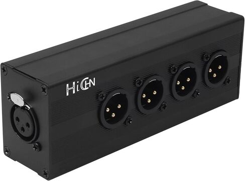 3Pin XLR 1 ذكر إلى 4 أنثى محول الفاصل، 4Way XLR مدخل واحد إلى أربعة مخرج اتصال متوازي محول، مدخل واحد إلى 4 محول الصوت DMX المخرج in Kuwait