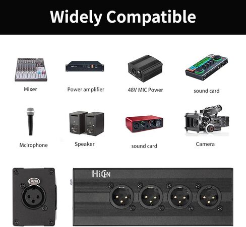 3Pin XLR 1 ذكر إلى 4 أنثى محول الفاصل، 4Way XLR مدخل واحد إلى أربعة مخرج اتصال متوازي محول، مدخل واحد إلى 4 محول الصوت DMX المخرج in Kuwait