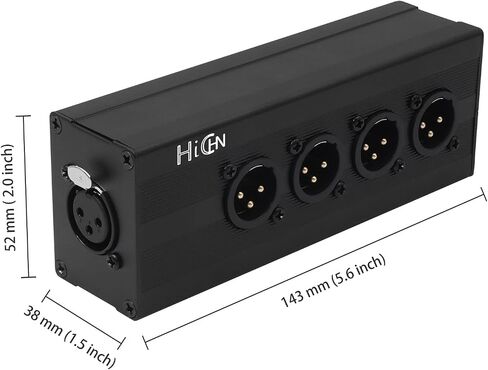 3Pin XLR 1 ذكر إلى 4 أنثى محول الفاصل، 4Way XLR مدخل واحد إلى أربعة مخرج اتصال متوازي محول، مدخل واحد إلى 4 محول الصوت DMX المخرج in Kuwait