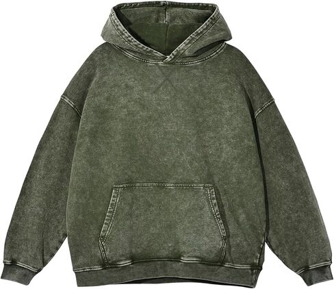 Mens Oversized Hoodie Unisex Acid Wash Hoodie Vintage Pullover Hoodies Hip Hop Sweatshirts with Pocket in Saudi Arabia