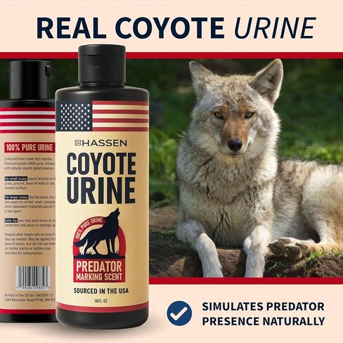 HASSEN Coyote Urine Premium 100% بول حقيقي يحاكي وجود المفترس، إشارة الوعي بالفريسة الغريزية - رائحة منطقة الحيوان in Kuwait