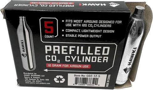 Hawki 12 Gram CO2 Cartridges for Air Guns, BB Guns, Airsoft Pistols & Paintball Accessories in Saudi Arabia