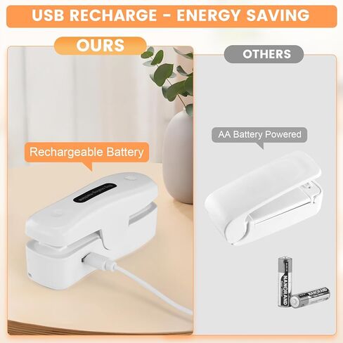2 in 1 Mini Bag Sealer with Cutter, USB-C Rechargeable Heat Sealer for Plastic Bags, Portable Handheld Bag Resealer for Food Storage & Snacks Freshness in Saudi Arabia