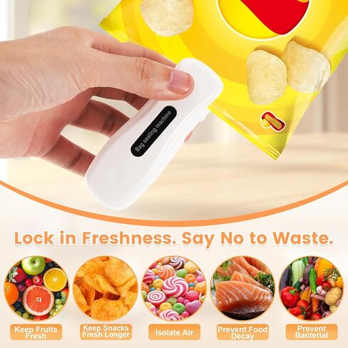 2 in 1 Mini Bag Sealer with Cutter, USB-C Rechargeable Heat Sealer for Plastic Bags, Portable Handheld Bag Resealer for Food Storage & Snacks Freshness in Saudi Arabia